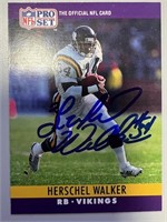 Vikings Herschel Walker Signed Card with COA