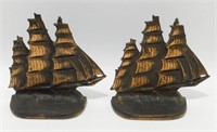 Vintage Set of Brass Sailing Ship Scooner