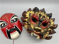 (2) Plastic Masks: Rangda & Chinese Opera