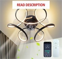 Black Fan with Light  Remote  3 Colors