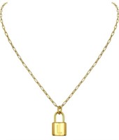 PROSTEEL Gold-Plated Initial "L" Lock Necklace
