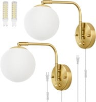 Dimmable Wall Lights  Swing Arm  Gold  2 Pack