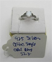 925 Silver Celtic Style Ring Sz 7