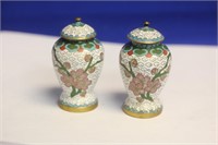 Pair of Miniature Chinese Cloisonne Jars