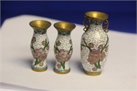 Lot of 3 Chinese Miniature Cloisonne Vases