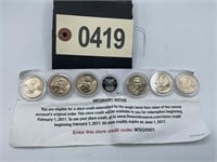 SIX PRESIDENTIAL DOLLAR P AND D SET INCLUDES FORD,