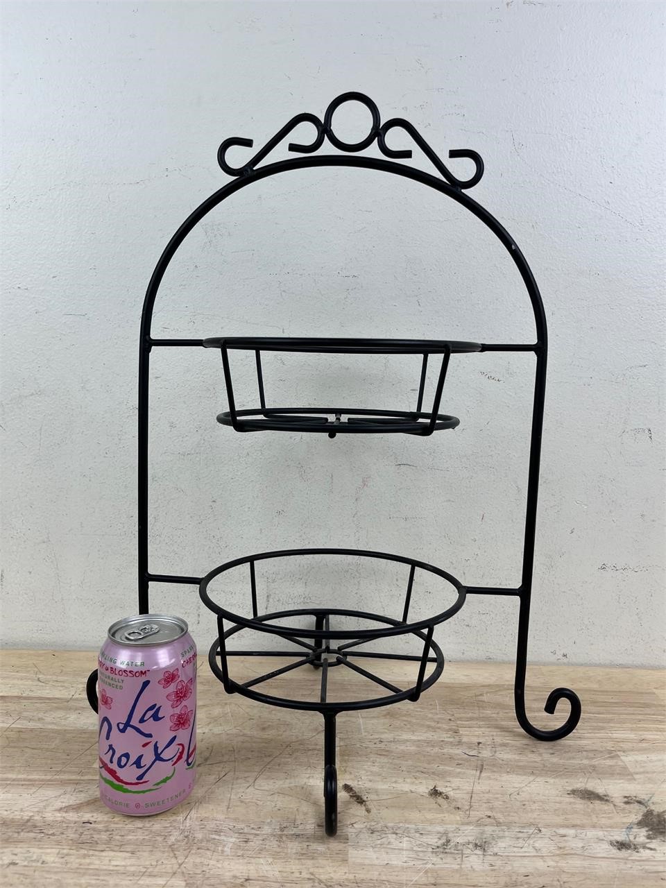 Wrought iron two tier stand