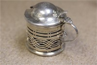 Sterling Silver and Glass Insert Salt Container