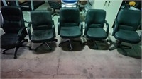 5 Black Hydraulic Lift Office Chairs