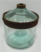 * Old, Early 1900's Stove Oil Jar - Green Colored