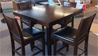 Espresso Casual Dining Room Set with Square Table