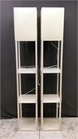 2 Tall Bookcase Lamps - Work - White - Not Wood