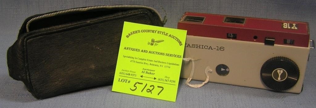 Early Yashika miniature camera and leather case