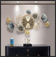 3D Metal Ginkgo Clock  Gold 62.2x35.4in