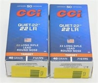 * 2 Full Boxes (50 ea) of Cci Quiet-22 22LR
