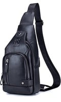 New condition BULLCAPTAIN Leather Sling Bag Mens