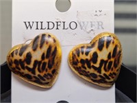 Wildflower heart earrings