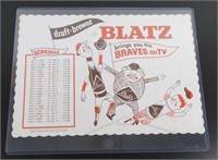 1962 Milwaukee Braves Schedule Placemat