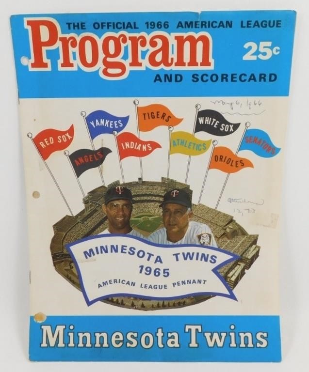 1966 Minnesota Twins Stadium Program