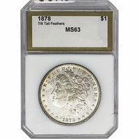 1878 7/8 TF Morgan Silver Dollar PCI MS63
