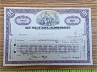 ACF industries stock certificate