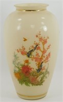 * Pretty Vase Bird/Flower Design - Hairline Crack