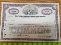 Acf stock certificate