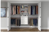 White Solid Shelving Wood Closet System