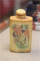 Polychrome Bone Erotica Chinese Snuff Bottle