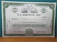 EJ Korvette Inc. Stock certificate