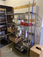 Metal frame rack 78 x 48 x 18, contents on or