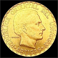 1930 Uruguay .2502oz Gold 5 Pesos UNCIRCULATED