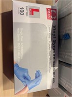 (10) boxes large vinyl exam gloves