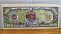 1 million froggy dollars banknote