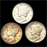 [3] Merucry Silver Dimes [1940-D, [2] 1940-S]