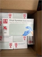 (12) boxes XL vinyl exam gloves