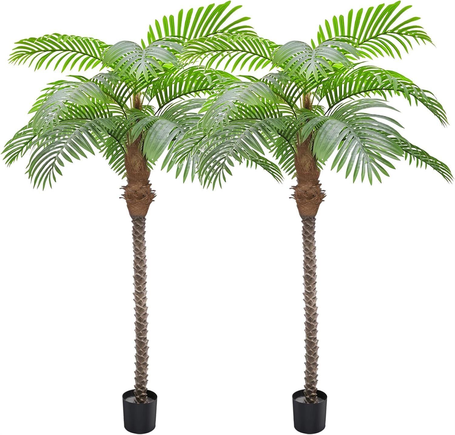 7.5FT Coconut Palm Trees - 15 Leaves  2pack