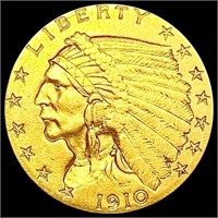 1910 $2.50 Gold Quarter Eagle CLOSELY