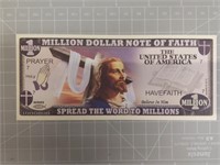 Million dollar note of Faith