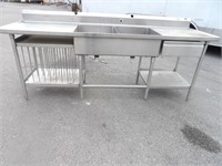 Large 2 Bay Sink with Left & Right Dish Storage/dr