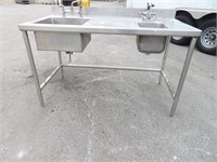 60" X 30"  Custom Stainless Steel Sink Work Tabl