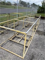Large metal stock cart on casters 13‘8“ long 40