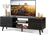 WLIVE TV Stand  60  Cabinets  Charcoal Black