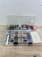 Lot of jewelry making supplies in organizers