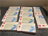 (10) boxes sm vinyl exam gloves