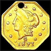 1871 Octagonal California Gold Half Dollar