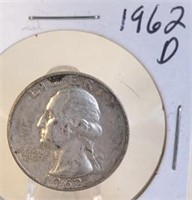 1962 D Washington Silver Quarter