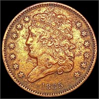 1835 Classic Head Half Cent NEARLY UNCIRCULATED