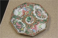 Antique Chinese Rose Medallion Plate