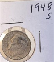 1948 S  Roosevelt Silver Dime